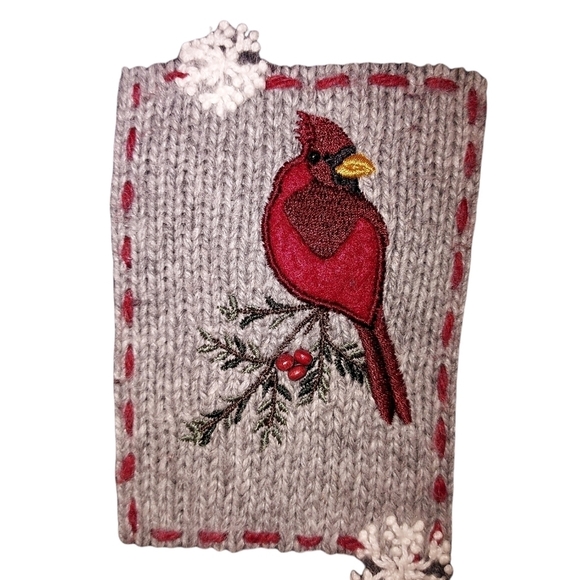 Croft and barrow small winter scene zip jacket red birds - Picture 10 of 10